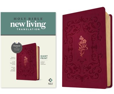 Cover for Tyndale · NLT Giant Print Bible, Filament-Enabled Edition (LeatherLike, Cranberry Flourish, Red Letter) (Bok) (2024)