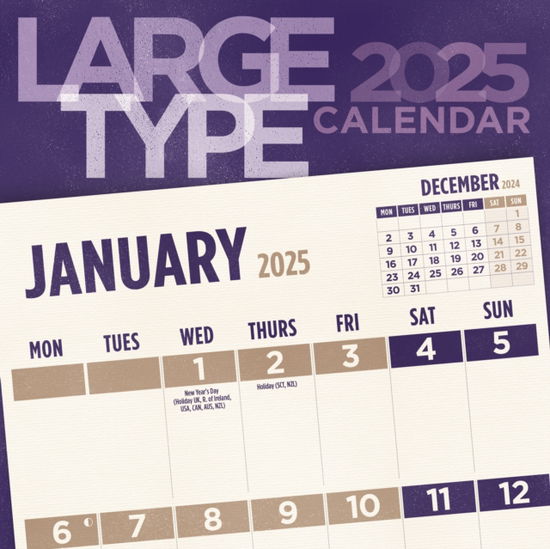 Cover for Carousel Calendars · Large Type Square Wall Calendar 2025 (Kalender) (2024)