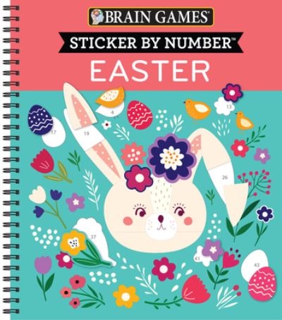 Cover for Publications International Ltd · Brain Games - Sticker by Number: Easter (Spiralbuch) (2022)