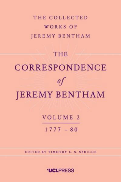 Cover for Jeremy Bentham · The Correspondence of Jeremy Bentham, Volume 2: 1777 to 1780 - The Collected Works of Jeremy Bentham (Innbunden bok) (2017)