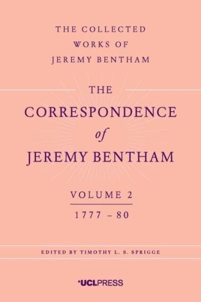 Cover for Jeremy Bentham · The Correspondence of Jeremy Bentham, Volume 2: 1777 to 1780 - The Collected Works of Jeremy Bentham (Gebundenes Buch) (2017)