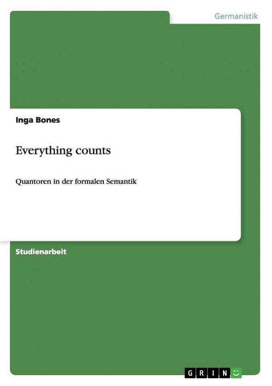 Cover for Bones · Everything counts (Book)