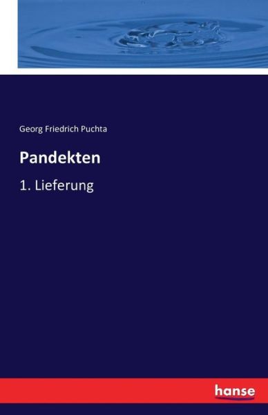 Cover for Puchta · Pandekten (Book) (2016)