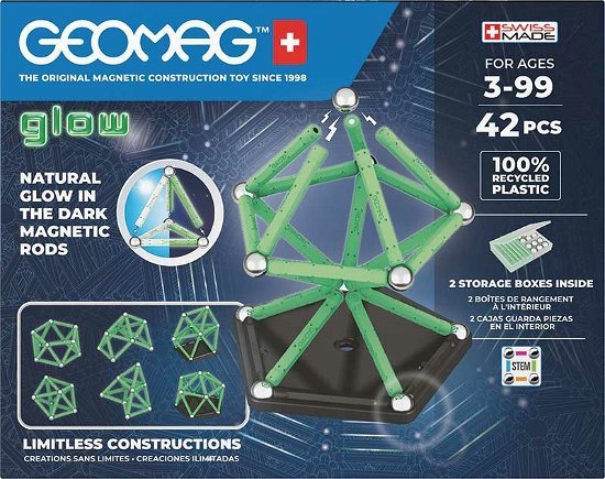 Geomag: Glow Recycled 42 Pcs - Geomag - Fanituote - Geomag - 0871772003298 - 