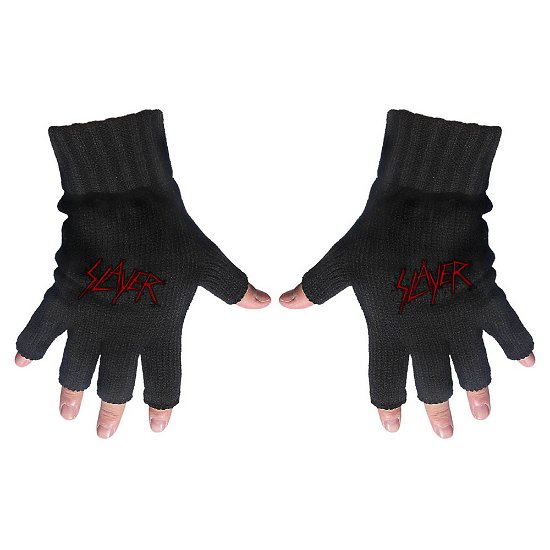 Slayer Unisex Fingerless Gloves: Scratched Logo - Slayer - Marchandise - Unlicensed - 5055339715298 - 