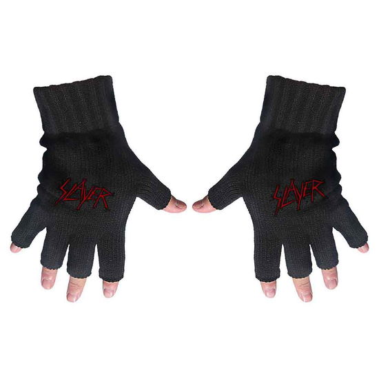 Slayer Unisex Fingerless Gloves: Scratched Logo - Slayer - Marchandise - Unlicensed - 5055339715298 - 