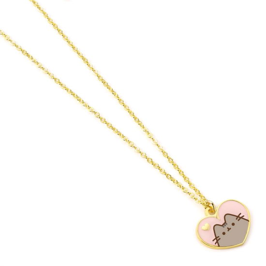 Pusheen The Cat Pink Enamel And Gold Heart Necklace - Pusheen - Merchandise - PUSHEEN - 5055583453298 - 31. mars 2024