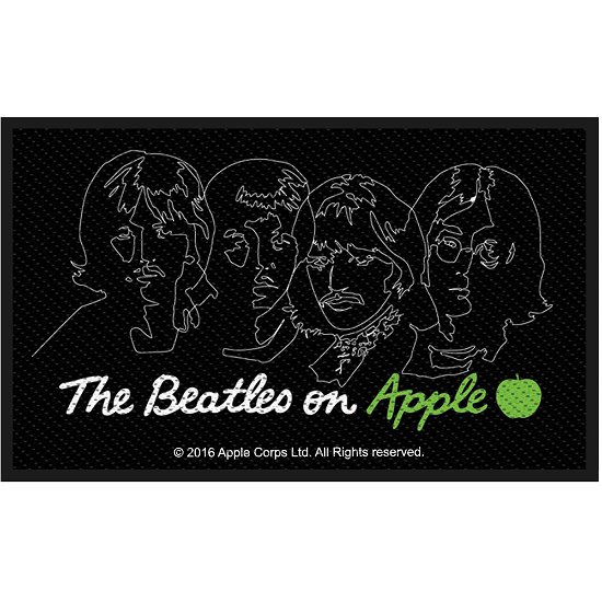 The Beatles Standard Woven Patch: On Apple (White on Black) - The Beatles - Merchandise -  - 5055979962298 - 
