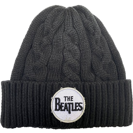 Cover for The Beatles · The Beatles Unisex Beanie Hat: Drum Logo (Cable Knit) (Klær) [Black - Unisex edition]
