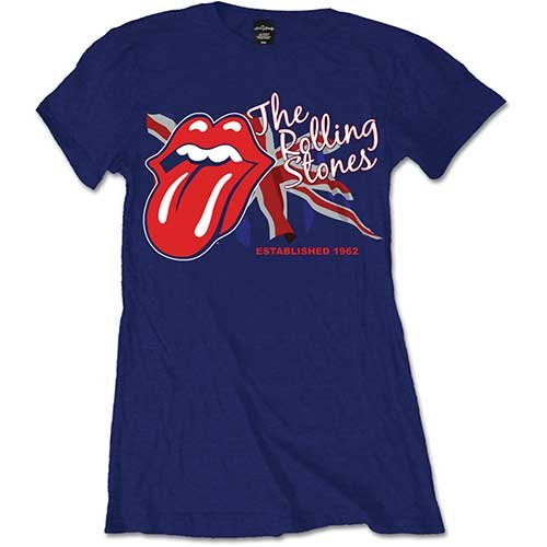 Cover for The Rolling Stones · The Rolling Stones Ladies T-Shirt: Lick the Flag (T-shirt) [size XS] [Blue - Ladies edition]