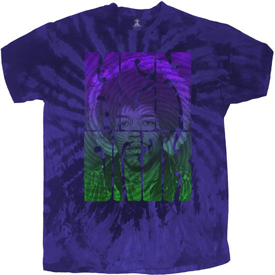Cover for The Jimi Hendrix Experience · Jimi Hendrix Unisex T-Shirt: Swirly Text (Wash Collection) (T-shirt) [size XXL] [Blue - Unisex edition]