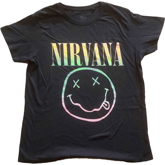 Cover for Nirvana · Nirvana Ladies T-Shirt: Sorbet Ray Happy Face (8) (T-shirt) [size XXXL]