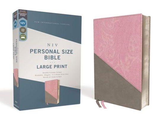 Cover for Zondervan Staff · NIV, Personal Size Bible, Large Print, Leathersoft, Pink / Gray, Red Letter Edition, Comfort Print (Book) (2019)