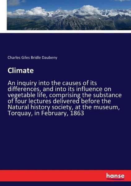 Cover for Daubeny · Climate (Book) (2017)