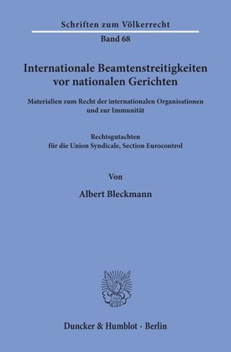 Cover for Bleckmann · Internationale Beamtenstreiti (Bok) (1981)