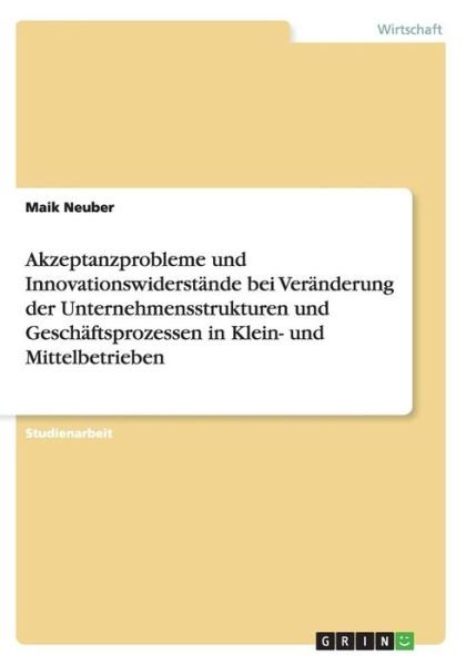 Cover for Neuber · Akzeptanzprobleme und Innovation (Bog) [German edition] (2014)