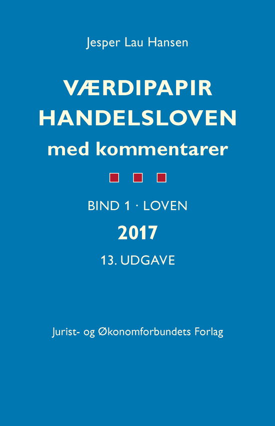 Cover for Jesper Lau Hansen · Værdipapirhandelsloven (Hæftet bog) [13. udgave] (2017)