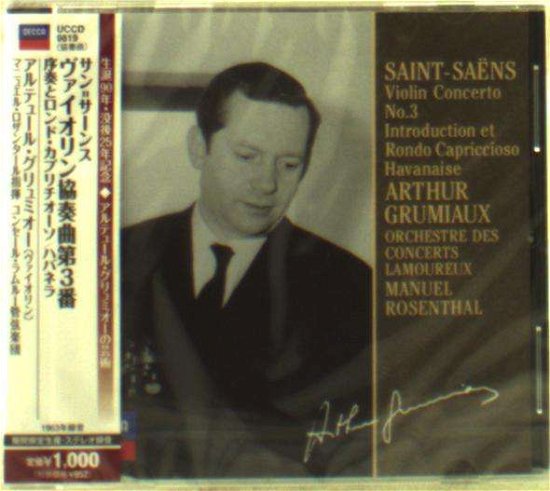 Cover for Arthur Grumiaux · Saint-Saens: Violin Concerto No.3. Havanaise (CD) [Japan Import edition] (2021)