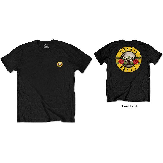 Guns N' Roses Unisex T-Shirt: Classic Logo (Back Print / Retail Pack) - Guns N Roses - Fanituote -  - 5056170679299 - 