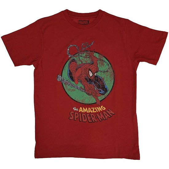 Marvel Comics Unisex T-Shirt: Spiderman Shooting Webs - Marvel Comics - Merchandise -  - 5056561097299 - 
