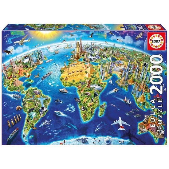 17129 - World Landmarks Globe - 2000 Teile - Educa - Otros - EDUCA - 8412668171299 - 31 de enero de 2020