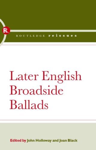 Cover for John Holloway · Later English Broadside Ballads: Volume 2 (Hardcover bog) (2005)