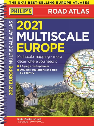 Cover for Philip's Maps · 2021 Philip's Multiscale Road Atlas Europe: (A4 Spiral binding) - Philip's Road Atlases (Spiral Book) (2020)