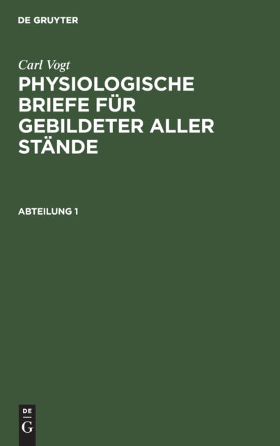 Carl Vogt - Carl Vogt - Andere - de Gruyter GmbH, Walter - 9783112355299 - 13 december 1901