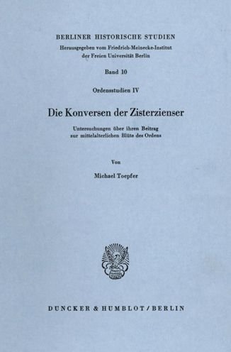 Cover for Toepfer · Die Konversen der Zisterzienser (Book) (1983)