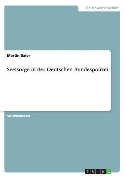 Cover for Baier · Seelsorge in der Deutschen Bundes (Book) (2016)