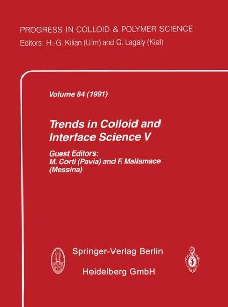 Cover for M Corti · Trends in Colloid and Interface Science V - Progress in Colloid and Polymer Science (Paperback Book) [Softcover reprint of the original 1st ed. 1991 edition] (2013)