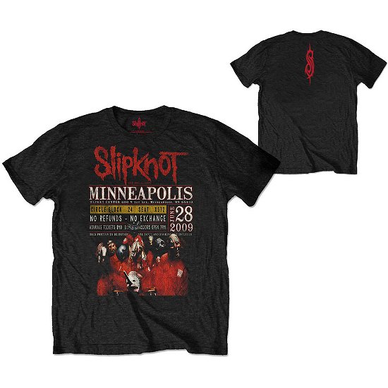 Slipknot Unisex T-Shirt: Minneapolis '09 (Eco-Friendly, Back Print) - Slipknot - Merchandise -  - 5056368659300 - 