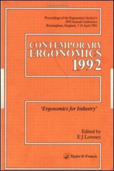 Cover for Ergonomics Society · Contemporary Ergonomics: Ergonomics For Industry - Contemporary Ergonomics (Paperback Bog) (1992)