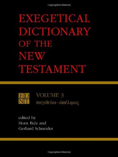 Cover for Horst Balz · Exegetical Dictionary of the New Testament (Pocketbok) (1993)