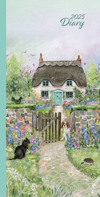 Carousel Calendars · Cottage Garden Deluxe Slim Diary 2025 (Paperback Book) (2024)