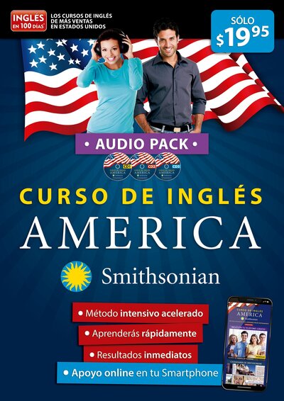 Cover for Inglés En 100 Días · Curso de ingles AMERICA de Smithsonian..Audiopack. Ingles en 100 dias / America English Course, Smithsonian Institution (Paperback Book) (2018)