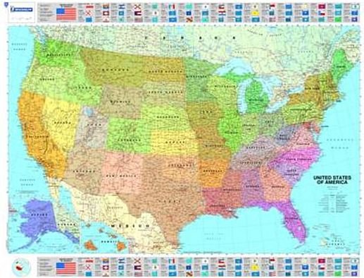 U.S.A Political - Michelin rolled & tubed wall map Paper: Wall Map - Michelin - Livros - Michelin Editions des Voyages - 9782061011300 - 1 de fevereiro de 2003