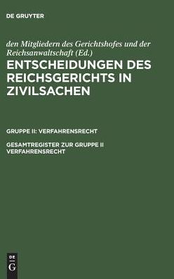 Cover for Erika Schimmelpfennig · Gesamtregister Zur Gruppe II Verfahrensrecht (Book) (1955)