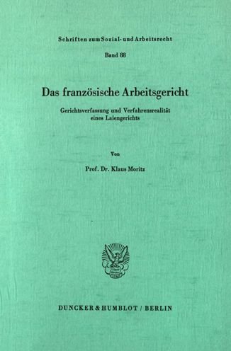 Cover for Moritz · Das französische Arbeitsgericht. (Book) (1987)