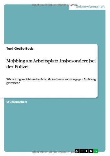 Cover for Große-Beck · Mobbing am Arbeitsplatz, ins (Book) [German edition] (2014)