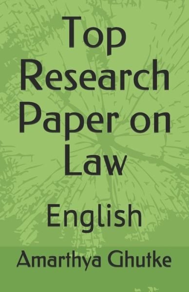Cover for Siddhant Vyas · Top Research Paper on Law (Paperback Book) (2020)