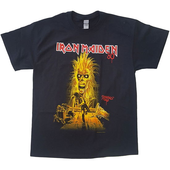 Iron Maiden Unisex T-Shirt: Running Free - Iron Maiden - Gadżety -  - 5056368636301 - 5 października 2020