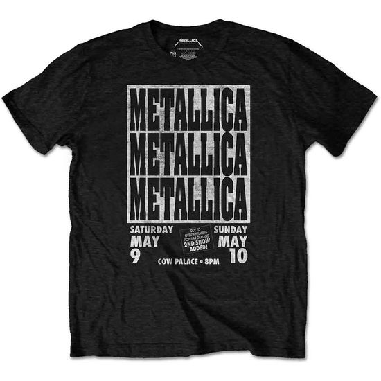 Cover for Metallica · Metallica Unisex T-Shirt: Cow Palace (Eco-Friendly) (T-shirt) [size XL] [Black - Unisex edition]