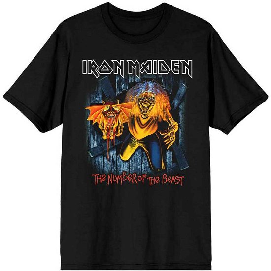 Cover for Iron Maiden · Iron Maiden Unisex T-Shirt: Number Of The Beast Eddie Panel Burst (T-shirt) [size S]