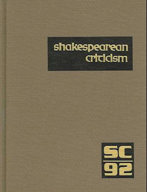 Cover for Michelle Lee · Shakespearean Criticism: Excerpts from the Criticism of William Shakespeare's Plays &amp; Poetry, from the First Published Appraisals to Current Evaluations (Shakespearean Criticism (Gale Res)) (Hardcover Book) (2005)