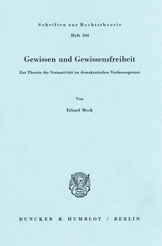 Gewissen und Gewissensfreiheit. - Mock - Książki -  - 9783428052301 - 3 maja 1983