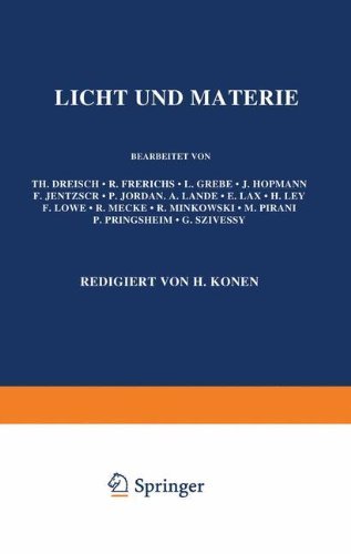 Cover for Th Dreisch · Licht Und Materie - Handbuch Der Physik (Paperback Bog) [Softcover Reprint of the Original 1st 1929 edition] (1929)