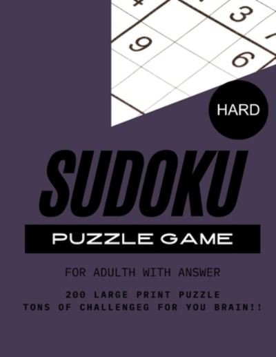 Cover for Yuuna Jt · Sudoku Puzzle Game Hard Level for Adult with Answer (Taschenbuch) (2021)