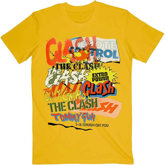 The Clash Unisex T-Shirt: Singles Collage Text - Clash - The - Gadżety -  - 9950670048301 - 