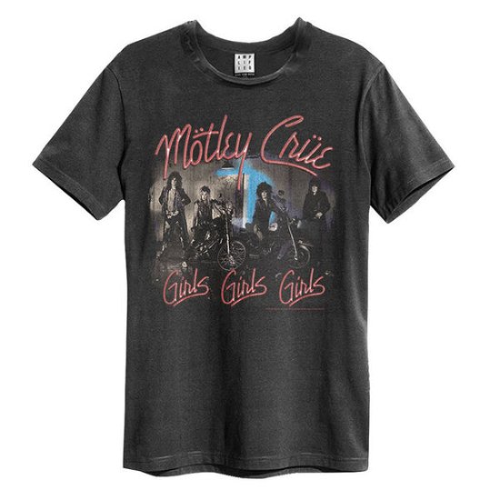 Motley Crue Girls Girls Girls Amplified Vintage Charcoal Large T Shirt - Mötley Crüe - Fanituote - AMPLIFIED - 5022315247302 - torstai 5. toukokuuta 2022
